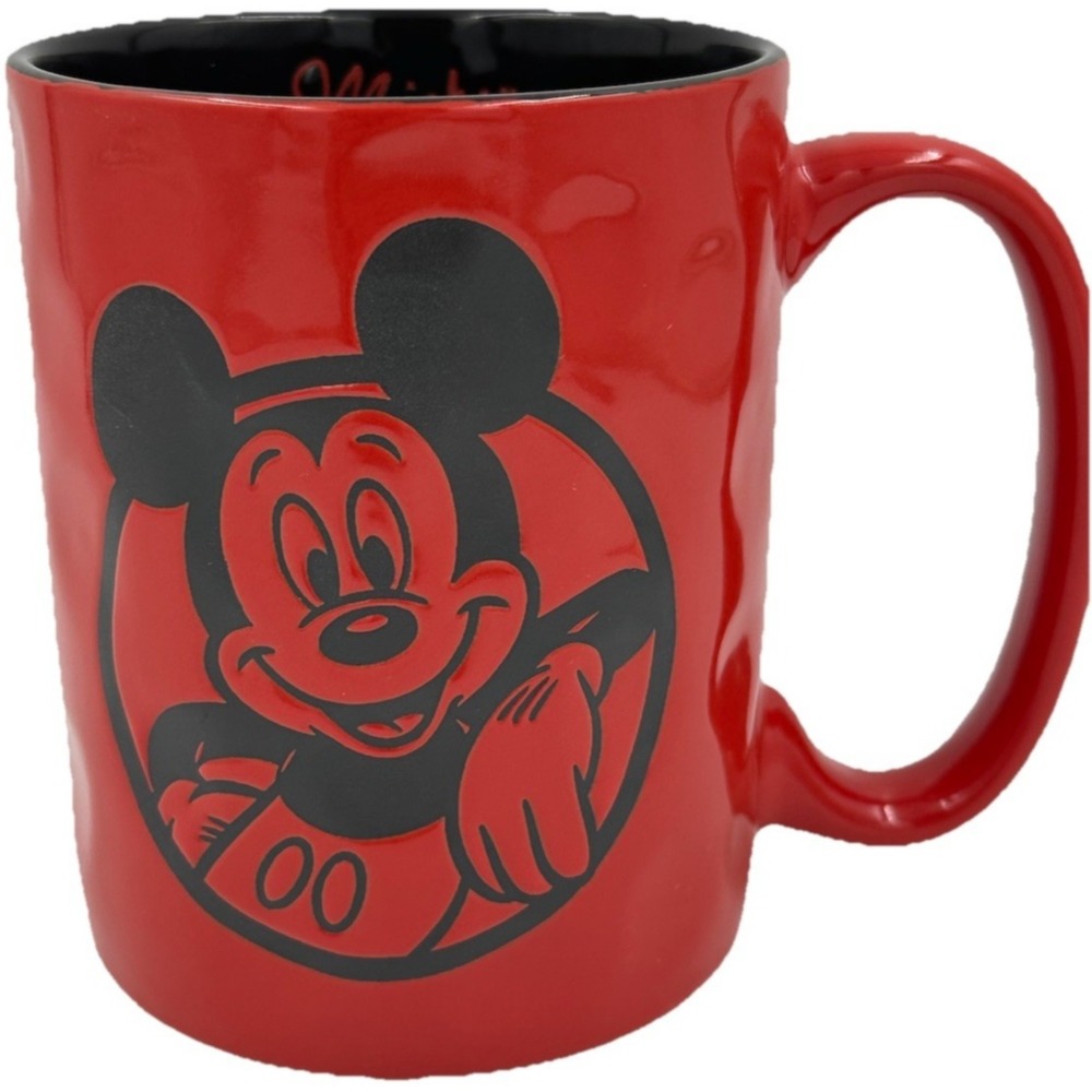 Disney Mickey Mouse Coffee Mug 17 Oz Red Black Ceramic Classic Character